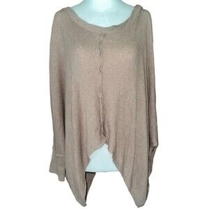 Free People Pull Over Batwing Sleeve  Oversized Slouchy Sweater Lagenlook XS
